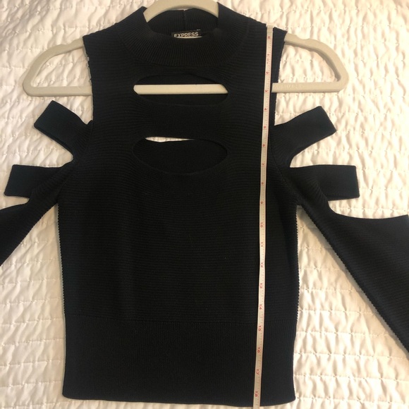 ‼️SOLD‼️Express Two-Piece MIDI Sweater Top & High Waister Skirt, SZ: XS-TP, BLK - Picture 6 of 17